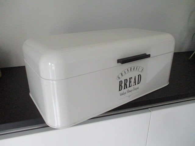 brood trommel metaal retro stijl vintage opdruk bread design, Broodtrommel, Ophalen of Verzenden, Gebruikt, Metaal