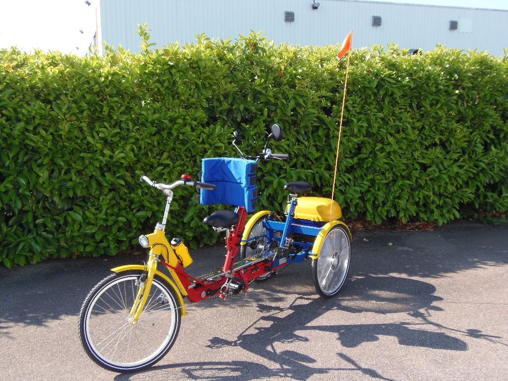Tricycle Tandem état neuf, Vélos & Vélomoteurs, Sans marque, Moins de 10 vitesses, Frein à disque, Suspension