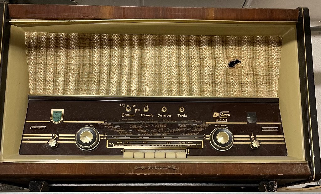 Radio Philips oude met lampen. Werkt nog., Audio, Tv en Foto, Radio's, Ophalen, Gebruikt, Radio