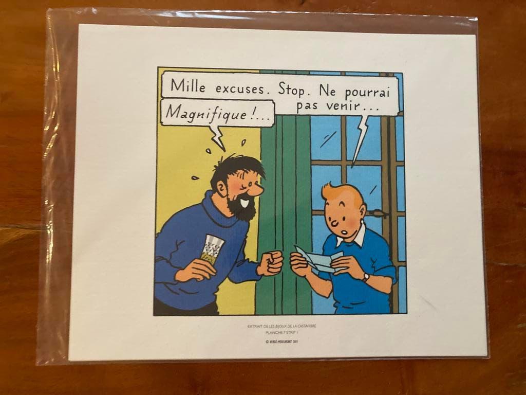 Kuifje prenten, Antiek en Kunst, Kunst | Litho's en Zeefdrukken, Ophalen