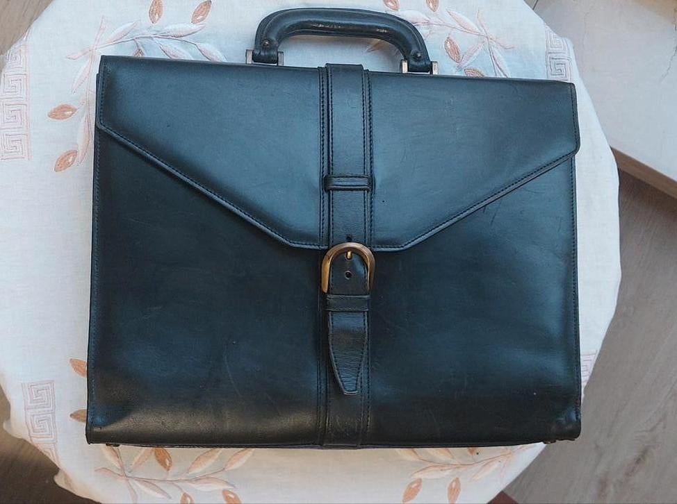 Bally leren boekentas, Ophalen, Gebruikt, Zwart, Aktetas of Boekentas