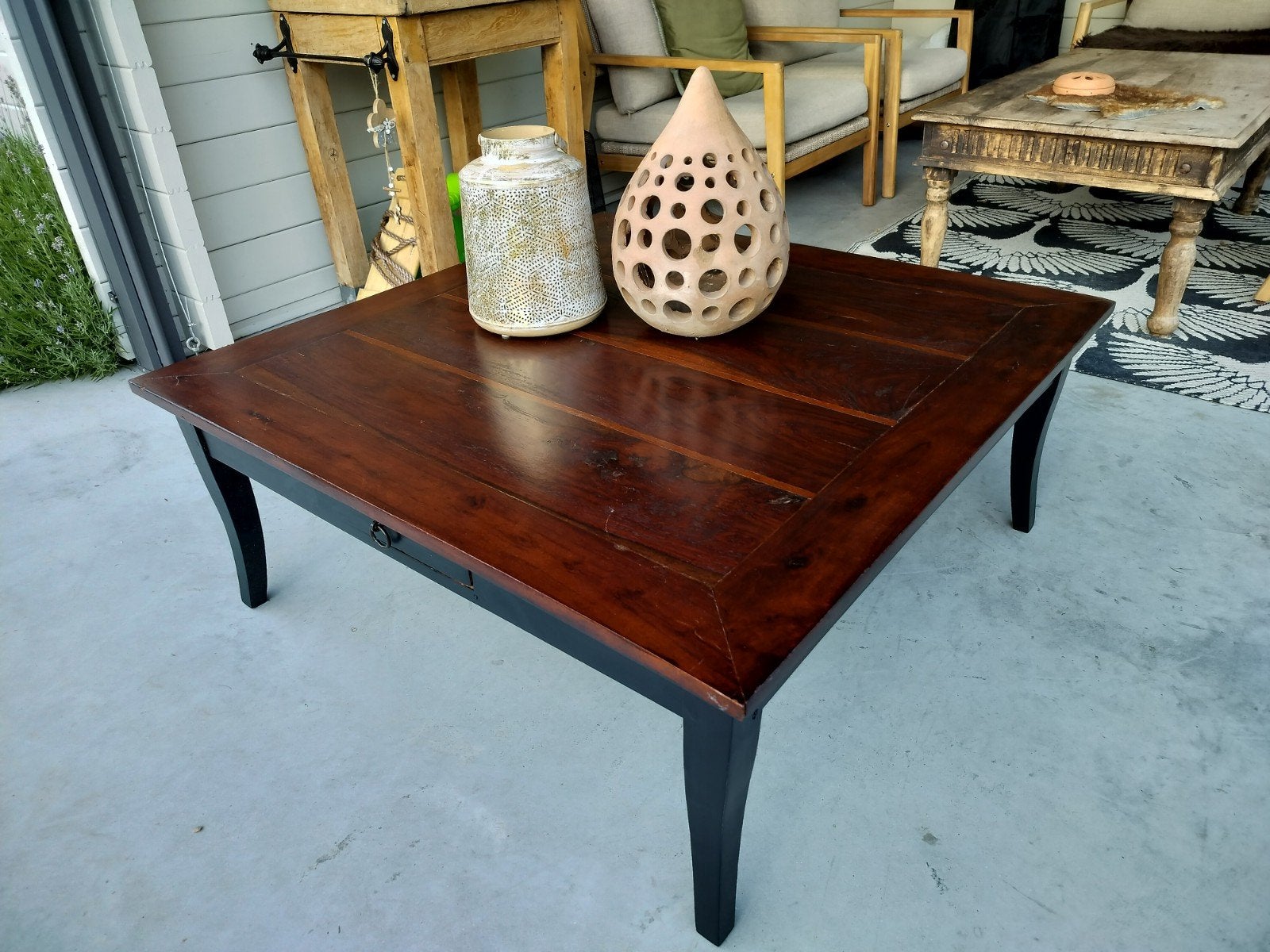 Salontafel 100cm x 100cm x 40cm, Huis en Inrichting, Tafels | Eettafels, Ophalen, Gebruikt, Vierkant, Overige houtsoorten