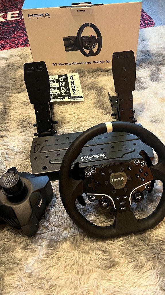 Bundle Volant / Base / Pédalier MOZA R3 Direct Drive, Informatique & Logiciels, Enlèvement, Comme neuf, Moza