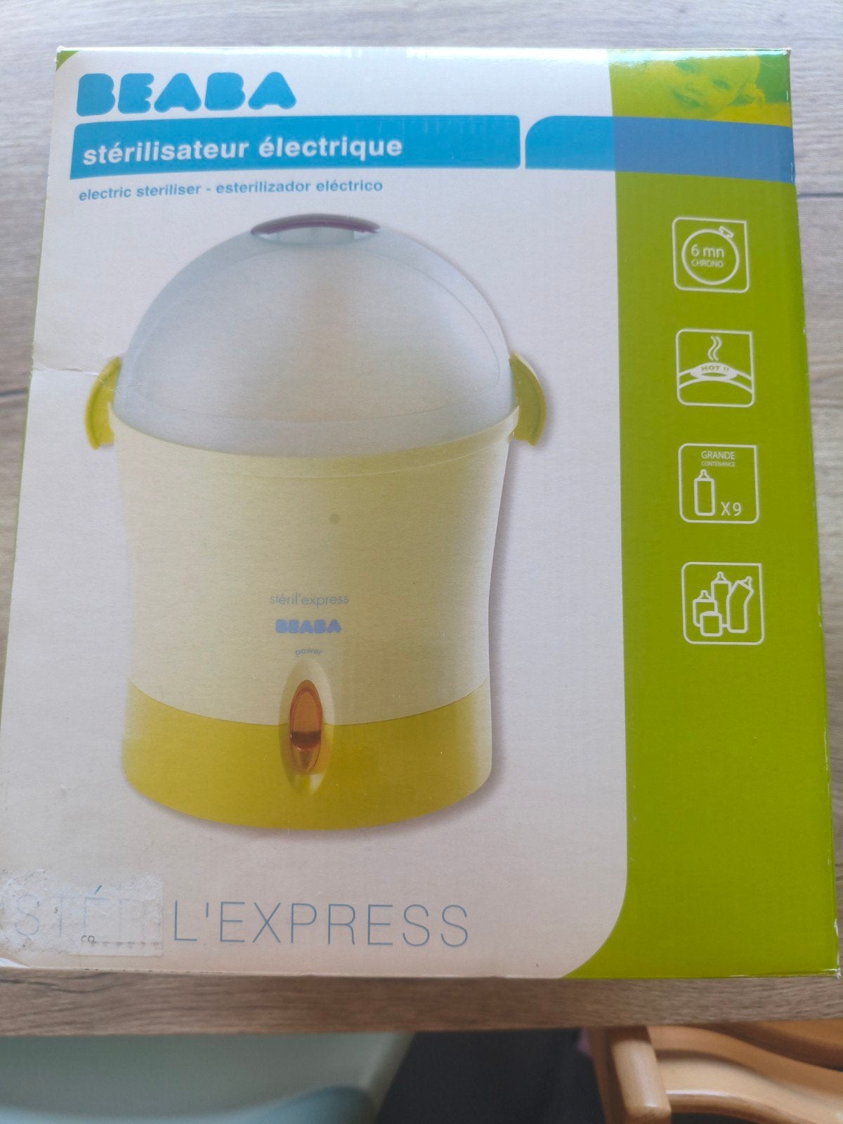 Baby papfles sterilisator, Ophalen, Sterilisator