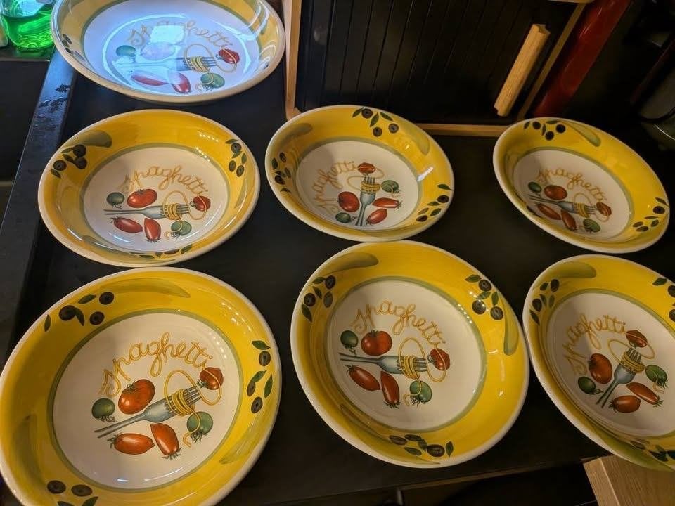 Service à spaghettis vintage en céramique, Maison & Meubles, Enlèvement, Céramique, Vintage