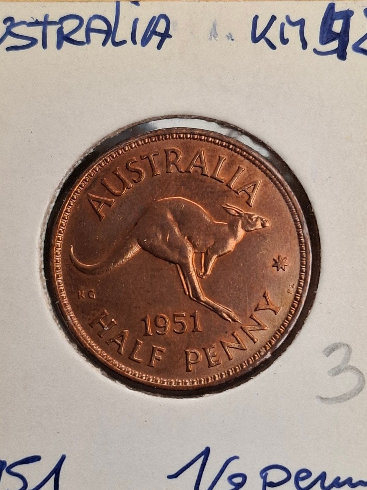 Australië 1/2 penny 1951 km42 unc, Timbres & Monnaies, Enlèvement ou Envoi