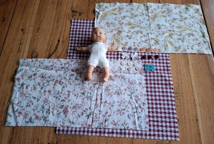 Vintage klein Fairland Toy poppetje met stofjes en knoopjes, -, Utilisé, Autres types, -