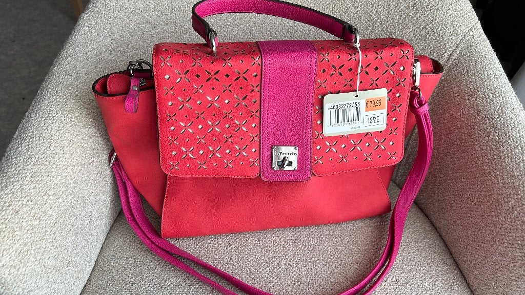 Sac à main Tamaris corail et fuchsia - neuf, Bijoux, Sacs & Beauté, Enlèvement ou Envoi, Neuf, Rose, Sac à main
