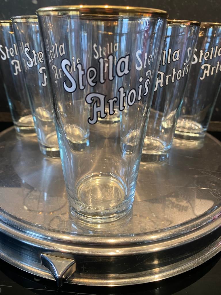 Stella Artois 6 boerkes, Ophalen of Verzenden, Gebruikt, Glas of Glazen, Stella Artois