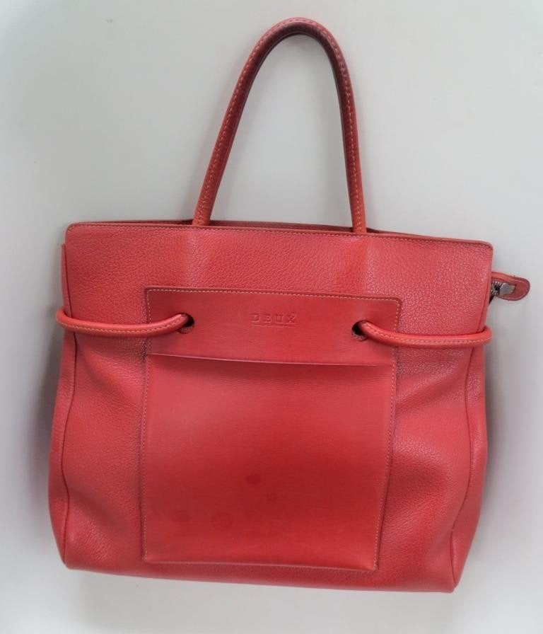 rode DEUX de Delvaux handtas le 39 frégate brique, Ophalen of Verzenden, Gebruikt, Rood, Handtas