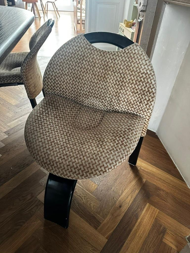 Saporiti "Sail" stoelen — Giovanni Offredi 1973 — set van 6, Ophalen, Bruin, Vijf, Zes of meer stoelen, Overige materialen