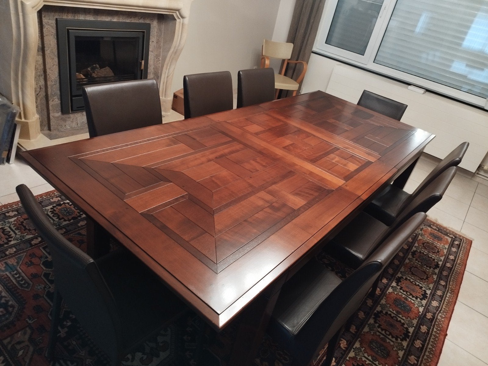 eetkamer in massief kerselaar, Ophalen, Nieuw, 8 stoelen of meer
