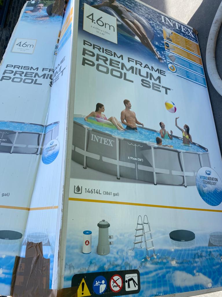 Piscine Intex 4,57 m x 1,07 m, Jardin & Terrasse, Piscines, Utilisé, Piscines hors sol, 80 à 120 cm, 400 cm ou plus, 300 cm ou plus