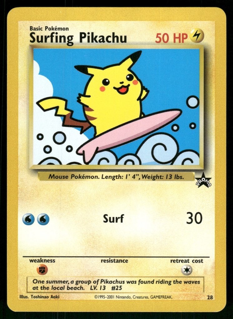 Surfing Pikachu 28/53 - Wizards Black Star Promos (NM), Hobby & Loisirs créatifs, Jeux de cartes à collectionner | Pokémon, Utilisé