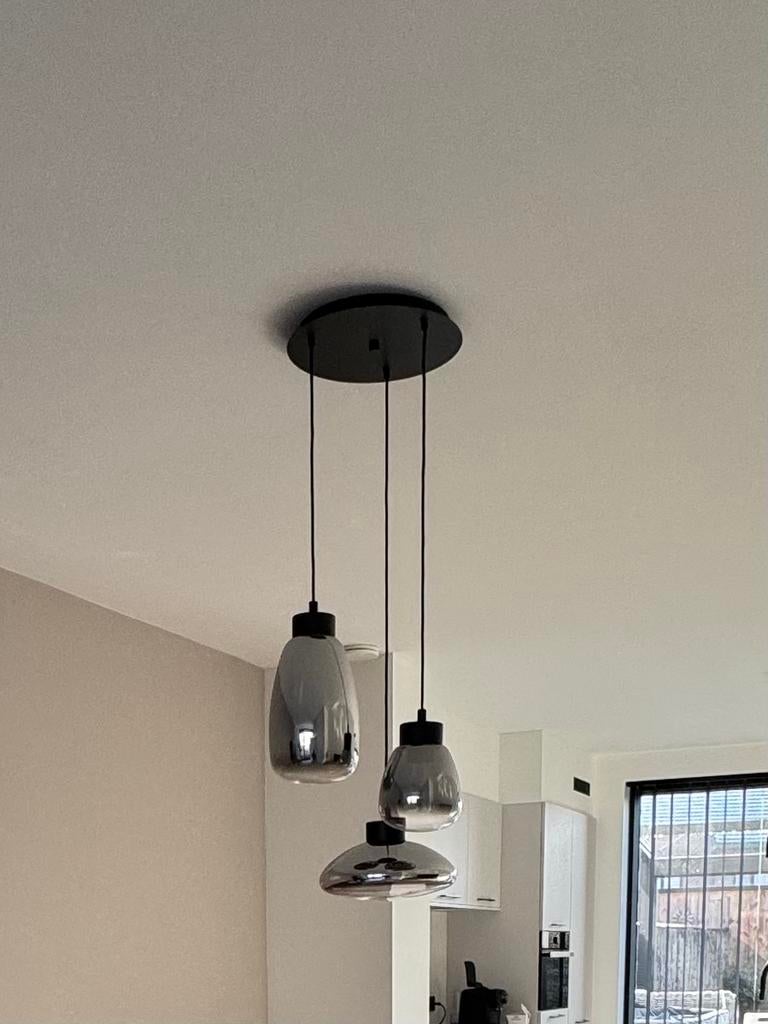 Set van 3 hanglampen - zwart, Enlèvement, Neuf, Verre, 50 à 75 cm
