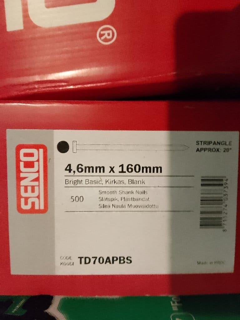 Senco TD70APBS stripspijkers Type TD 4,6 x 160 blank, Ophalen of Verzenden, Nieuw, 100 tot 250 mm, Spijkers
