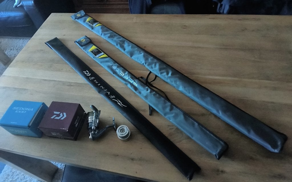 3 Roofvis sets.Spro specter finesse.Daiwa.Shimano.Kunstaas., Watersport en Boten, Ophalen, Zo goed als nieuw, Complete set