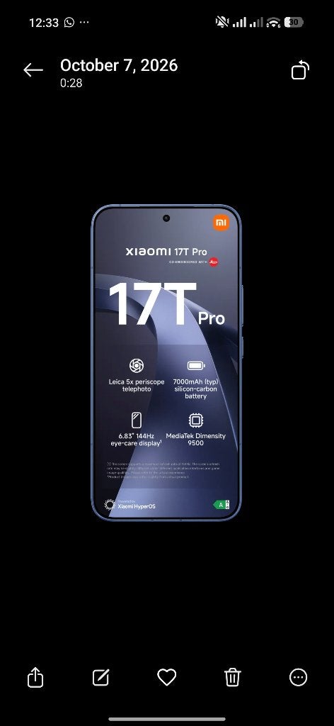 XIAOMI 17 T Pro 512 Gb, Télécoms, Neuf, Autres modèles, 10 mégapixels ou plus, Enlèvement ou Envoi