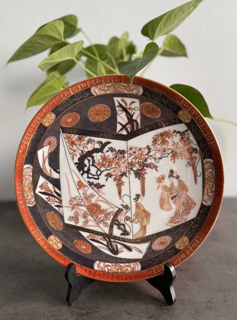 Vintage porseleinen Saji bord uit Japan, Antiek en Kunst, Ophalen
