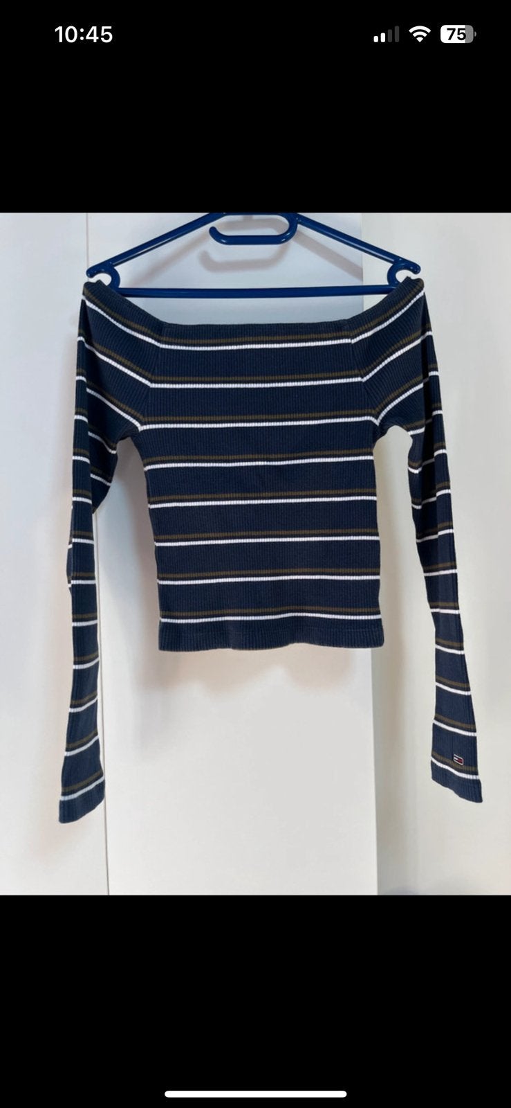 Offshoulder longsleeve Tommy Jeans, Blauw, Nieuw, Ophalen of Verzenden, Lange mouw