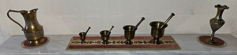 Ensemble de décoration vintage en laiton - Classic, Jaune, Comme neuf, Enlèvement, Métal
