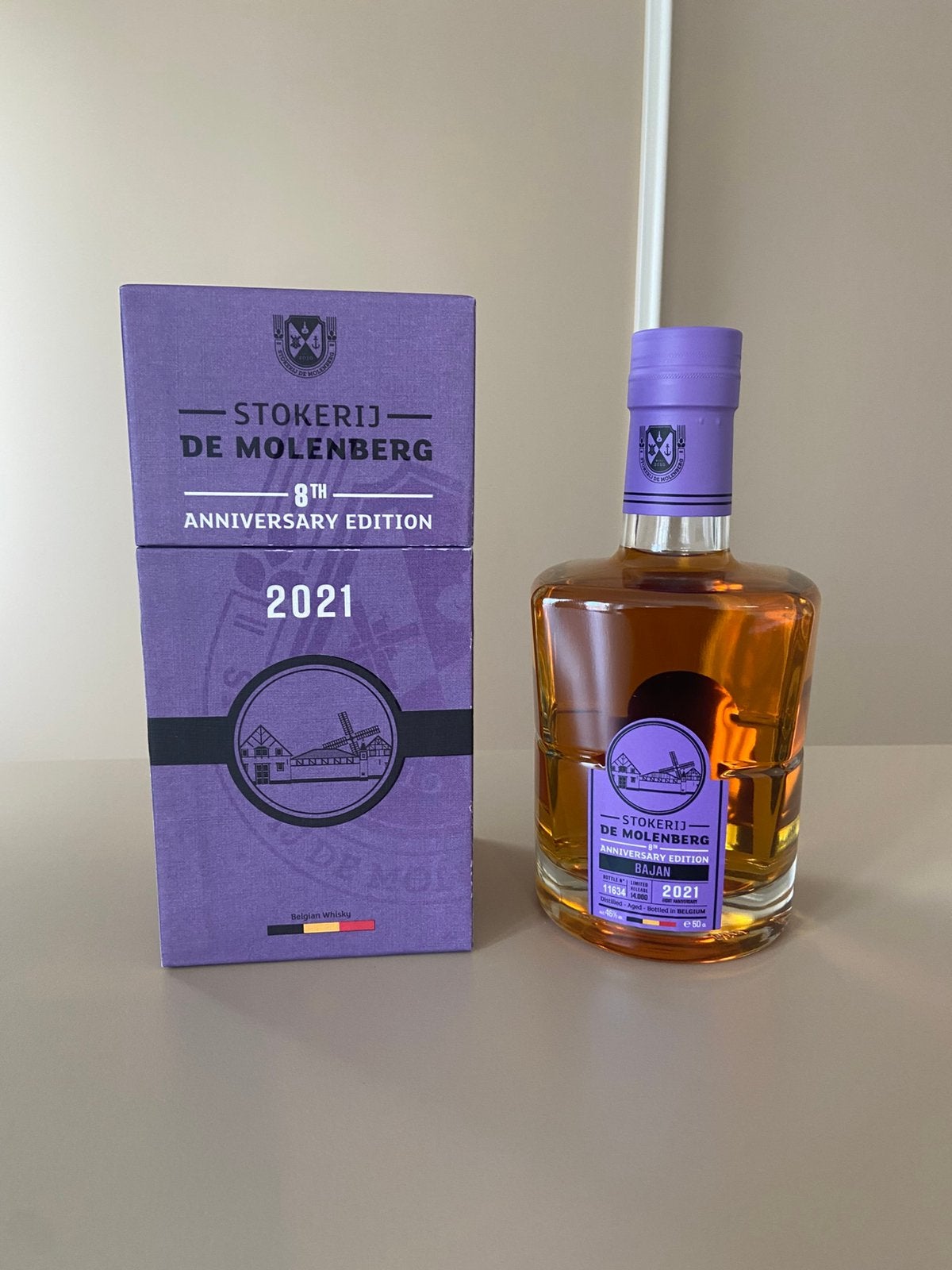 De Molenberg Whisky - 8th Anniversary Edition 2021 Bajan., Verzamelen, Ophalen, Nieuw