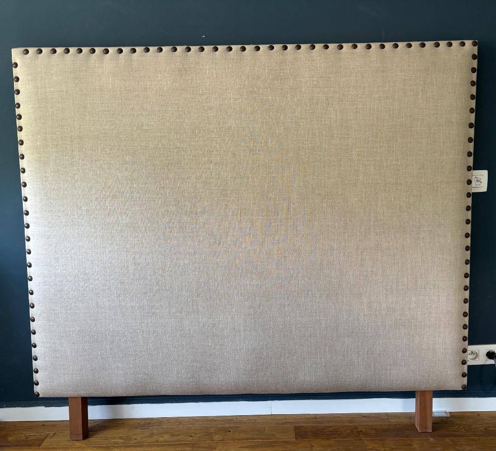 Tête de lit, Tissu, Beige, Comme neuf, Enlèvement