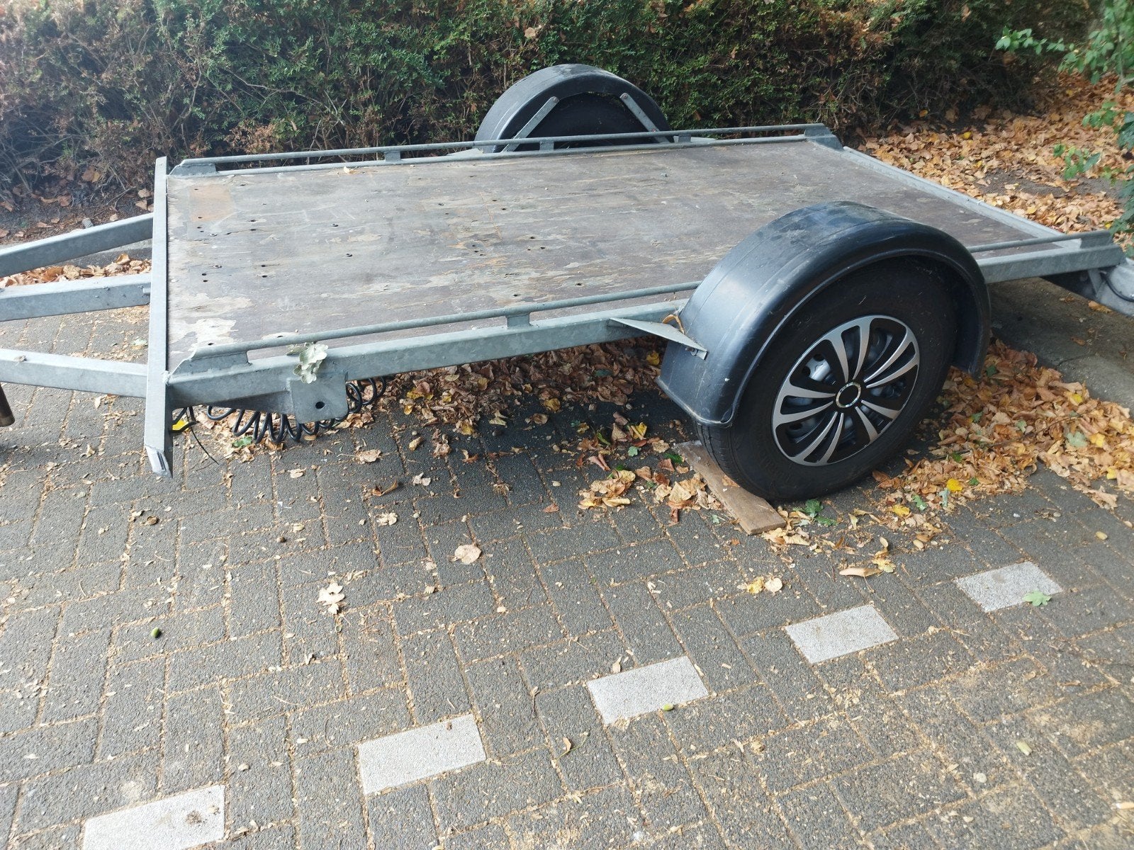 motor aanhangwagen vlakke remorque platte trailer, Auto diversen, Aanhangers en Bagagewagens, Ophalen of Verzenden, Gebruikt