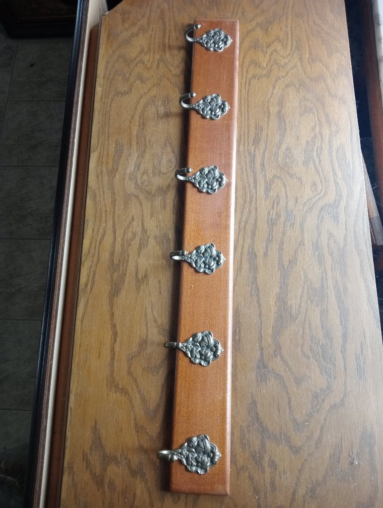 Vintage houten kapstok met decoratieve haken, Ophalen, Wandhaken, Zo goed als nieuw, Minder dan 100 cm