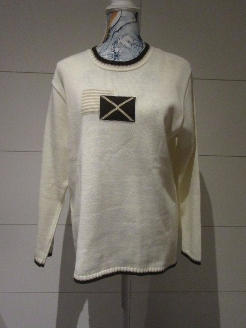 Witte dames sweater - trui - large - vintage, Agnes Fashion, Ophalen of Verzenden, Maat 42/44 (L), Wit