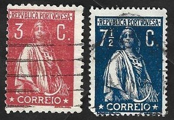 2 Postzegels Portugal 1917 Ceres, Enlèvement ou Envoi, Portugal, Affranchi