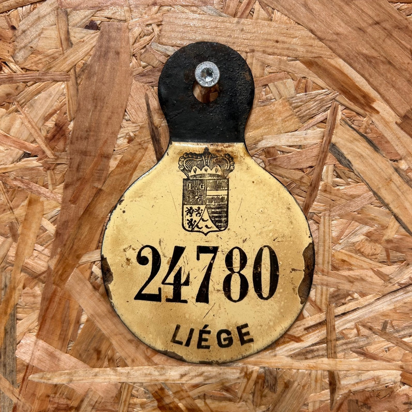 Liège - Ancienne plaque d’immatriculation émailée, Enlèvement ou Envoi