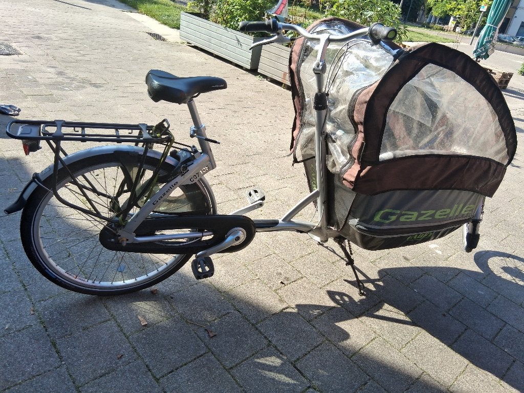 Bakfiets Gazelle, Fietsen en Brommers, Fietsen | Bakfietsen, Ophalen, Gebruikt, 2 kinderen, Schijfrem