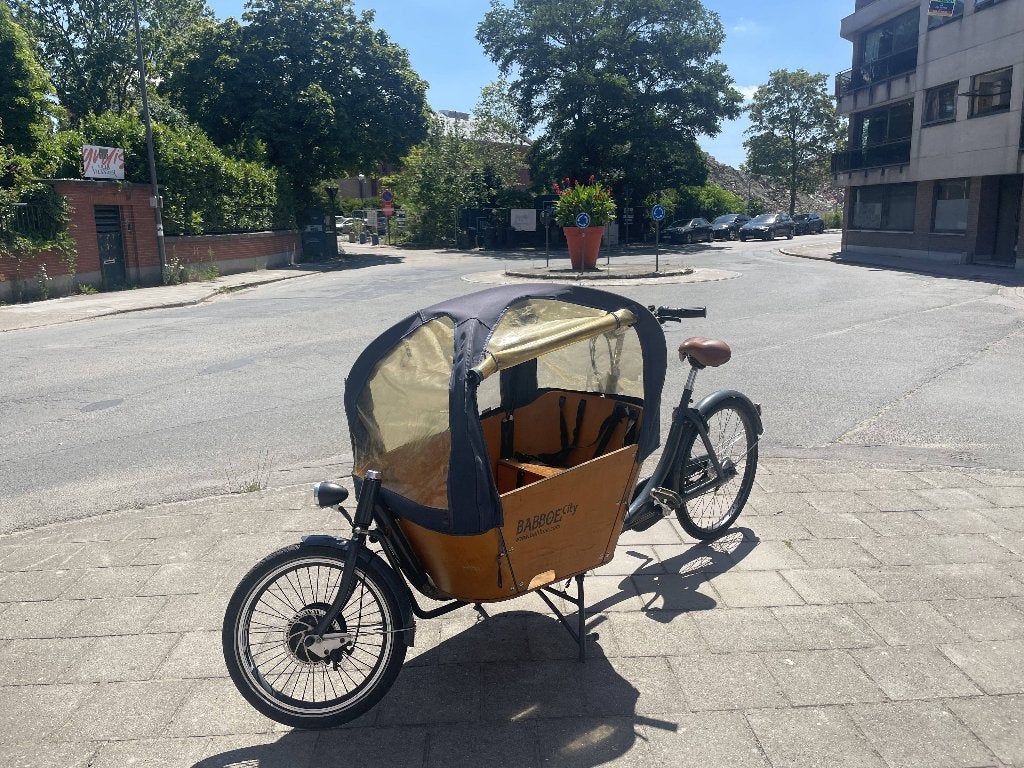 Bakfiets (problemen met contact batterij), Fietsen en Brommers, Gebruikt, Elektrisch, 2 kinderen, Schijfrem