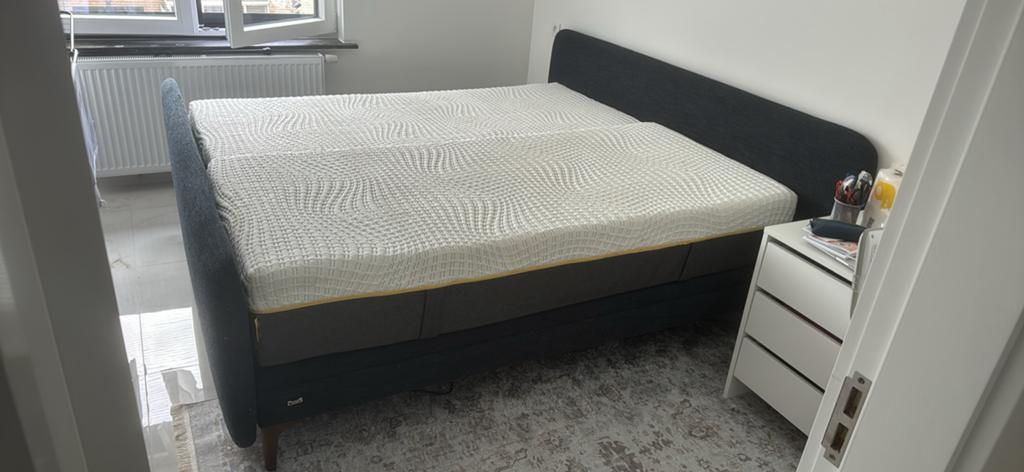 Elektrisch bed, Ophalen, Blauw, Tweepersoons, Zo goed als nieuw