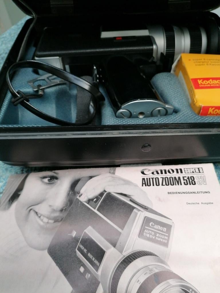 Canon super 8 auto zoom 518SV koffer, handleiding, Audio, Tv en Foto, Ophalen, Niet werkend, Canon