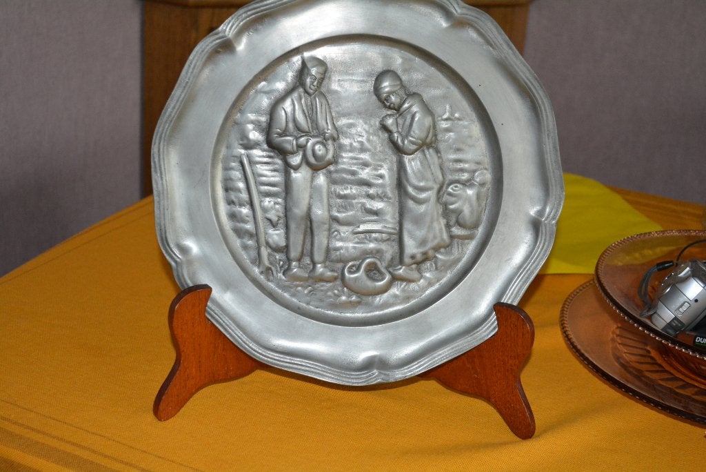 tinnen bord angelus, Ophalen of Verzenden