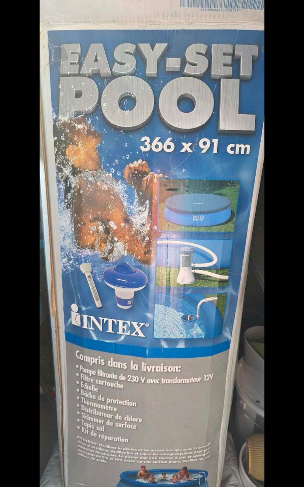 Easy-set pool intex 366x 92 ladder en dekzeil inbegrepen, Tuin en Terras, Ophalen