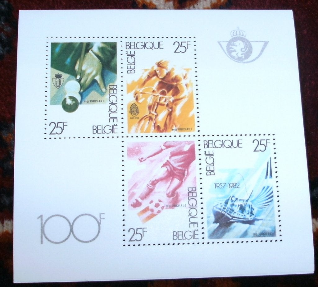 1 blok sport 4 x 25 frank, Postzegels en Munten, Frankeerzegel, Ophalen of Verzenden, Zonder stempel, Postfris