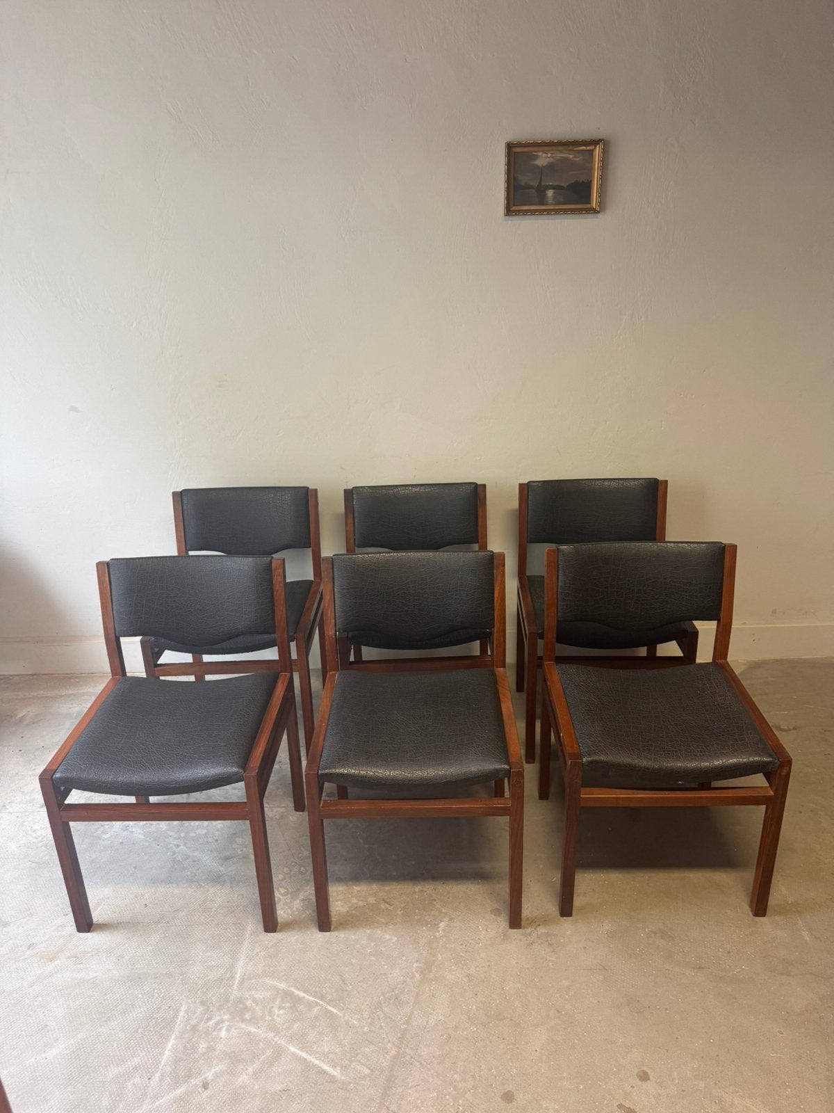Set van 6 vintage stoelen, Huis en Inrichting, Stoelen, Ophalen, Zo goed als nieuw