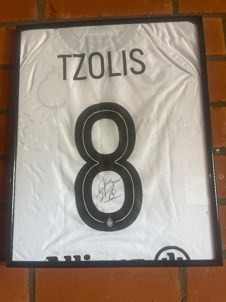 Ingekaderde gesineerde tzolis schirt, Sports & Fitness, Football, Taille L, Envoi, Utilisé, Maillot