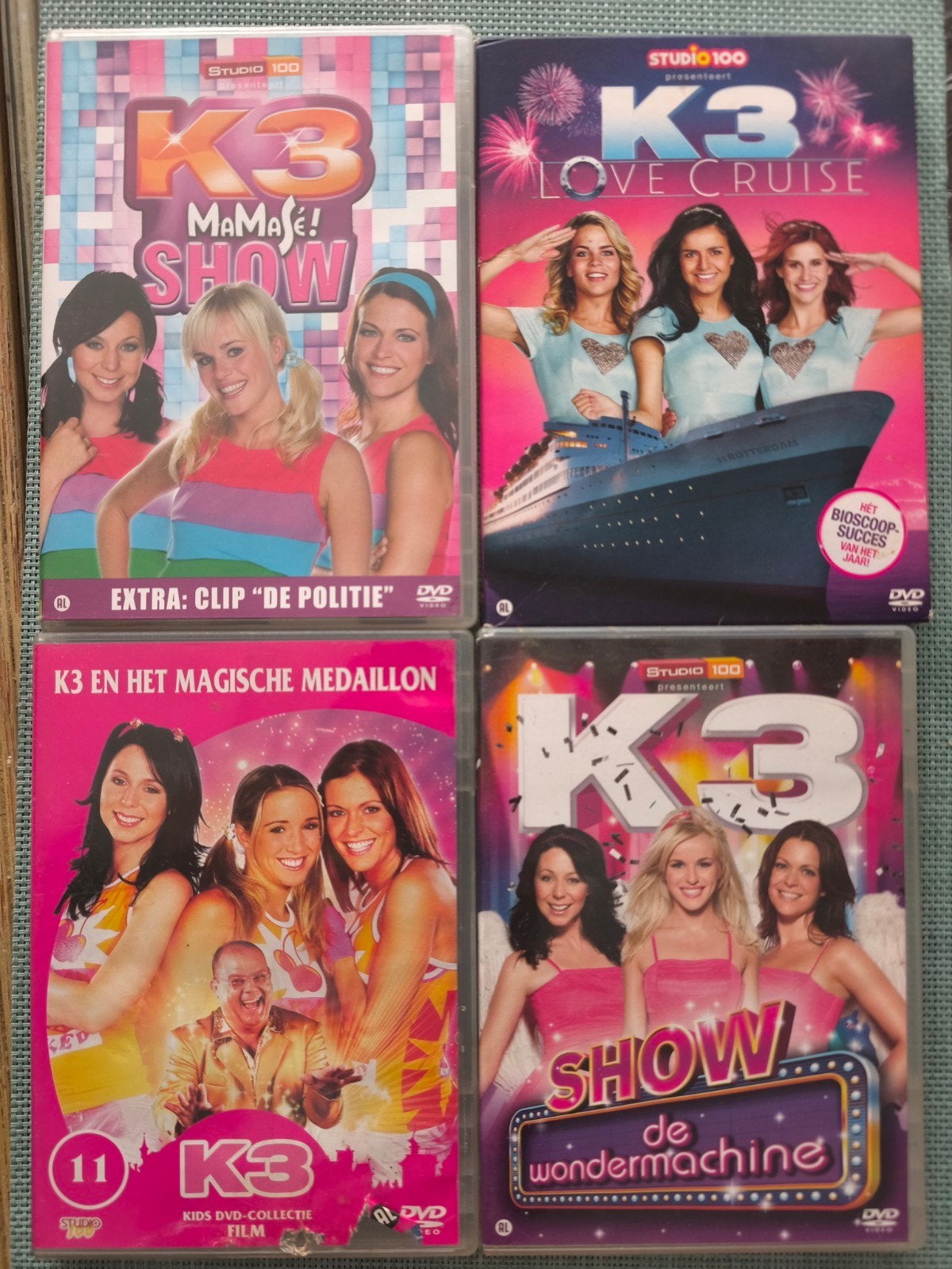 Pakket van 4 K3 DVD's - Studio 100 (Films & Shows), Ophalen of Verzenden, Show