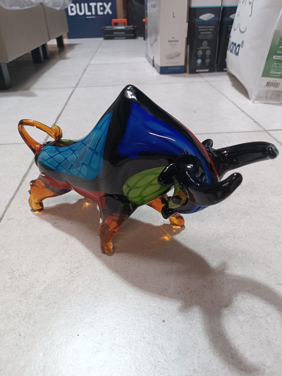 Grote stier Murano stijl, Ophalen of Verzenden