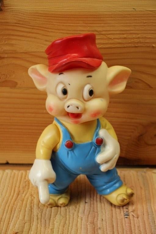 Vintage Pieper pieppop Knor Drie kleine biggetjes, Verzamelen, Ophalen of Verzenden, Gebruikt, Beeldje of Figuurtje