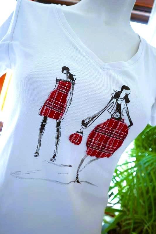 T-shirt 2 sierende lady’s, Wit, S. Oliver, Ophalen of Verzenden, Korte mouw