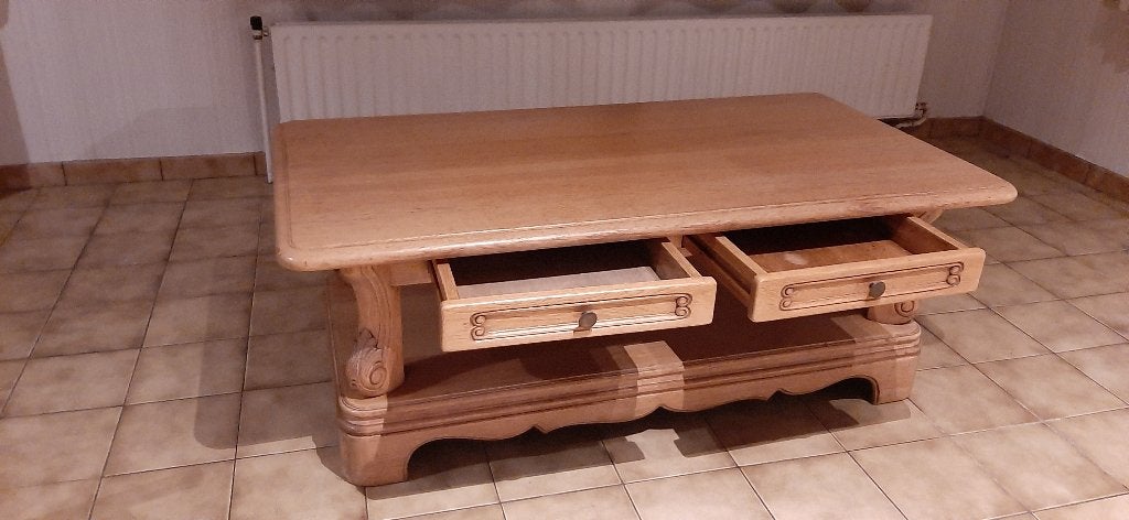 Salontafel met 2 schuiven, Ophalen, Zo goed als nieuw, Eikenhout