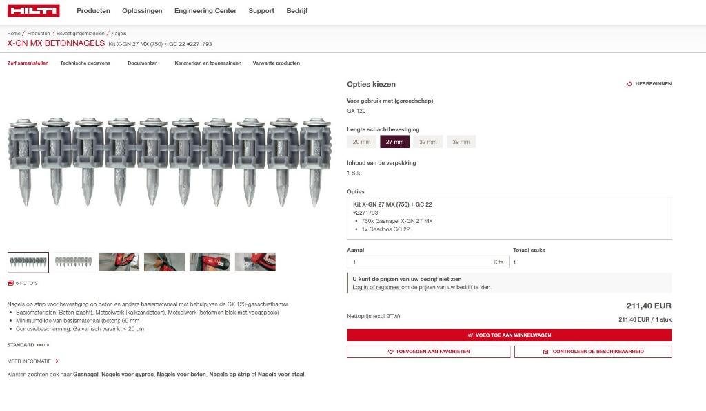 X-GN MX betonnagels, Ophalen, Nieuw