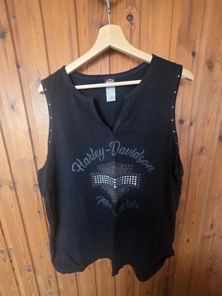 T-shirt harley davidson, Ophalen, Zwart, Zonder mouw, Harley davidson