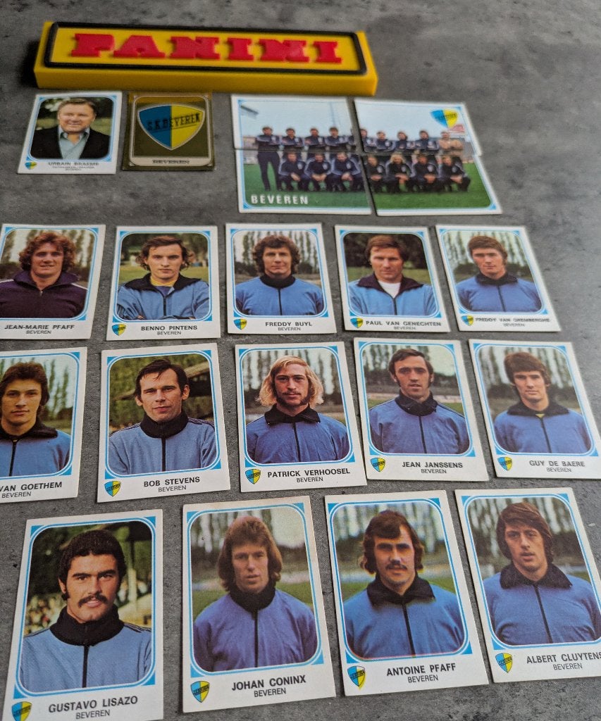 PANINI FOOTBALL 77 SK BEVEREN 20 AUTOCOLLANTS FOOTBALL 1977, Envoi, Neuf