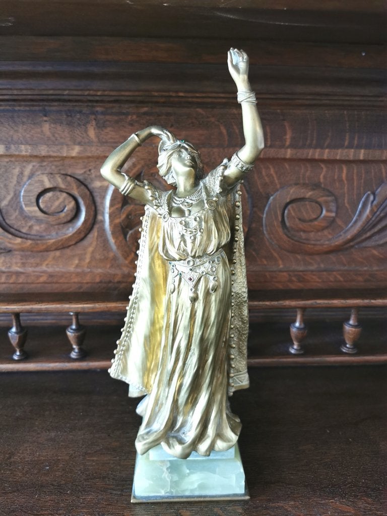 Antiek goudbrons beeld – Ernest Wante (31 cm), Enlèvement